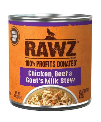 RAWZ Chicken, Beef & Goat's Milk Stew Canned Dog Food - 12 x 10oz