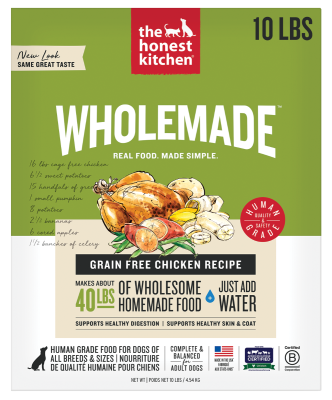 The Honest Kitchen Wholemade Grain Free Chicken Recipe Dehydrated Dog Food
