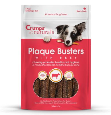 Crumps' Naturals Plaque Busters With Beef Natural Dental Sticks Dog Treats
