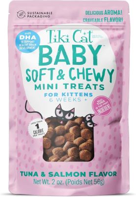 Tiki Cat Baby Soft and Chewy Tuna and Salmon Flavor Kitten Treats - 2oz