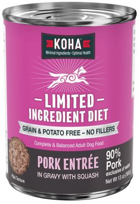 KOHA Limited Ingredient Diet Pork Entree Canned Dog Food - 12 x 13oz
