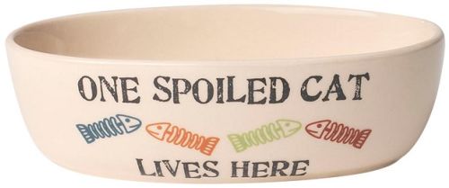 PetRageous Designs One Spoiled Cat Bowl 6.5" - Oval