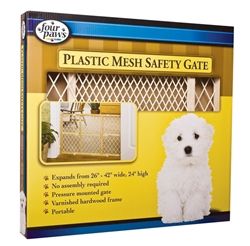 Four Paws Wood Frame with Plastic Mesh Gate