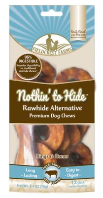 Fieldcrest Farms Nothin' to Hide Beef Rings & Bones Dog Chew - 12ct