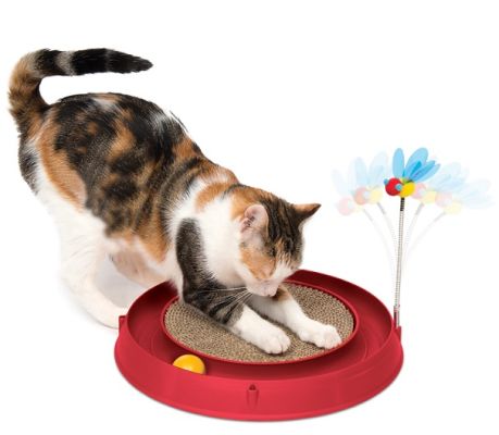 Catit Play-Scratch Pad, Bee, and Ball-Red Toy for Cats