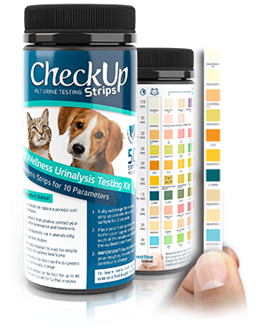 CheckUp 10 in 1 Urine Testing Kit for Dogs & Cats - 50 Strips