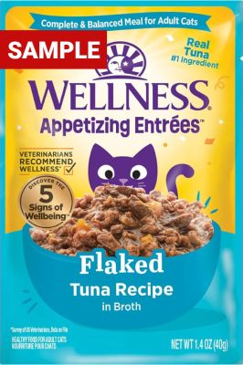 Wellness Appetizing Entrees Flaked Tuna Recipe Cat Food Pouches - Sample