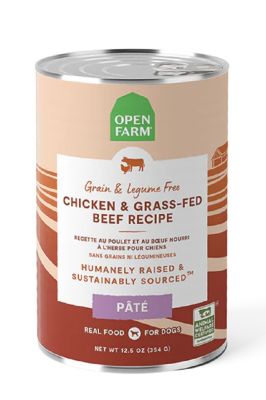 Open Farm Chicken and Grass-Fed Beef Pate Canned Dog Food 12 x 12.5 oz