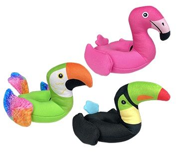 Multipet Margaritaville Birds Pool Floats Assorted Characters Dog Toy