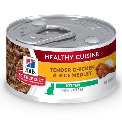 Hill's Science Diet Kitten Healthy Cuisine Tender Chicken & Rice Medley Canned Cat Food - 24 x 2.8oz