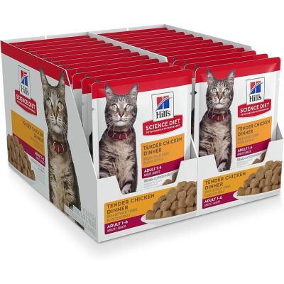 Hill's Science Diet Adult Tender Chicken Dinner Pouch Cat Food - 24 x 2.8oz