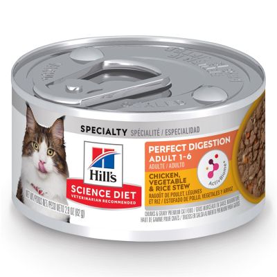 Hill's Science Diet Perfect Digestion Chicken, Vegetable & Rice Stew Canned Cat Food - 24 x 2.9oz