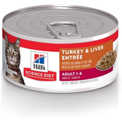 Hill's Science Diet Adult Turkey & Liver Entree Canned Cat Food - 24 x 5.5oz