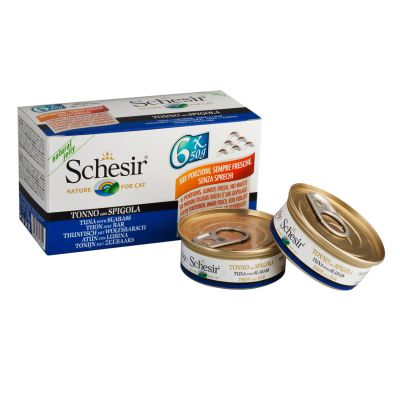 Schesir Tuna With Seabass Canned Cat Food 6 x 50g