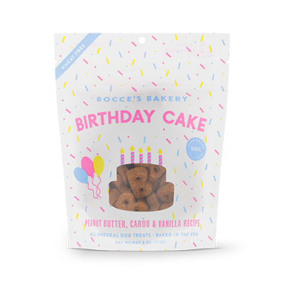 Bocce's Bakery Birthday Cake Peanut Butter, Carbon & Vanilla Recipe Biscuits for Dogs - 5oz