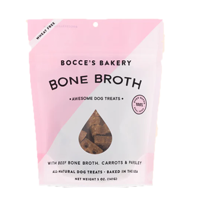 Bocce's Bakery Bone Broth with Beef Bone Broth, Carrots & Parsley Dog Treats 5oz