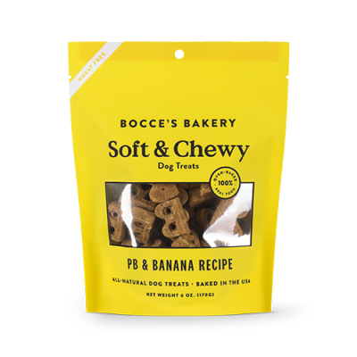 Bocce's Bakery PB & Banana Recipe Soft & Chewy Dog Treats 6oz