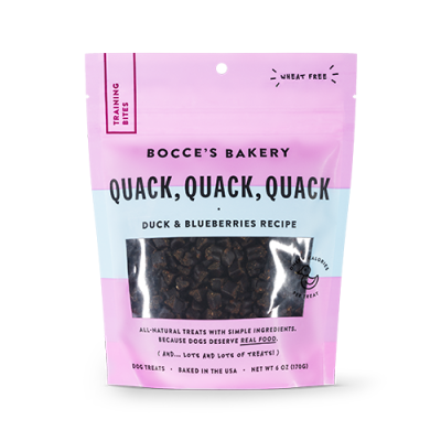Bocce's Bakery Quack, Quack, Quack Duck & Blueberries Recipe Training Dog Treats 6oz