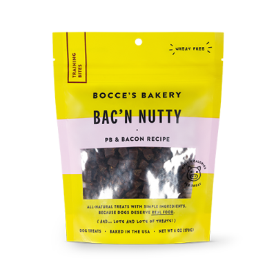 Bocce's Bakery Bac'n Nutty PB & Bacon Recipe Training Dog Treats 6oz