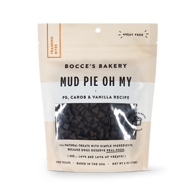 Bocce's Bakery Mud Pie Oh My PB, Carob & Vanilla Recipe Training Dog Treats 6oz