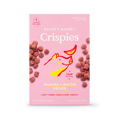 Bocce's Bakery Crispies Banana + Bacon Recipe Dog Treats 6oz