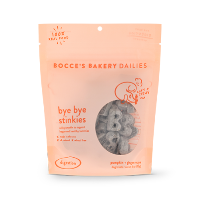 Bocce's Bakery Dailies Bye Bye Stinkies Pumpkin + Ginger Recipe Soft & Chewy Dog Treats 6oz