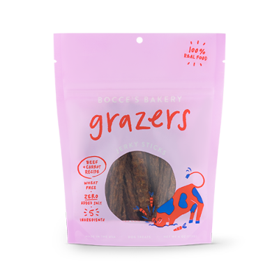 Bocce's Bakery Grazers Jerky Sticks Beef & Carrot Recipe Dog Treats - 4oz