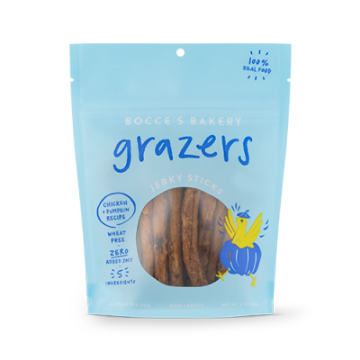 Bocce's Bakery Grazers Jerky Sticks Chicken & Pumpkin Recipe Dog Treats - 4oz