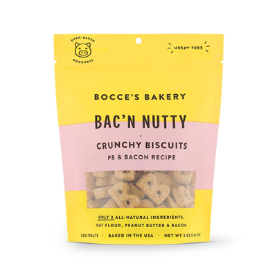 Bocce's Bakery Bac'n Nutty PB & Bacon Recipe Crunchy Biscuits for Dogs - 5oz