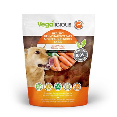 FouFou Dog Vegalicious Healthy Carrot Wedges Dehydrated Dog Treats 11.6oz