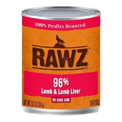 RAWZ 96% Lamb and Lamb Liver Canned Dog Food 12 x 12.5 oz