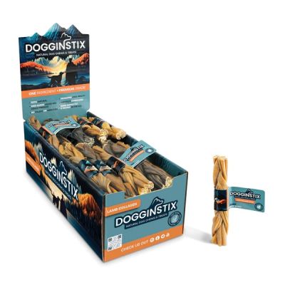DOGGINSTIX Braided Lamb Collagen 6" - 45ct