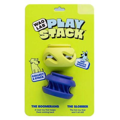 WAGLAB Play Stack The Boomerang & Slobber Pack Interactive Dog Toy