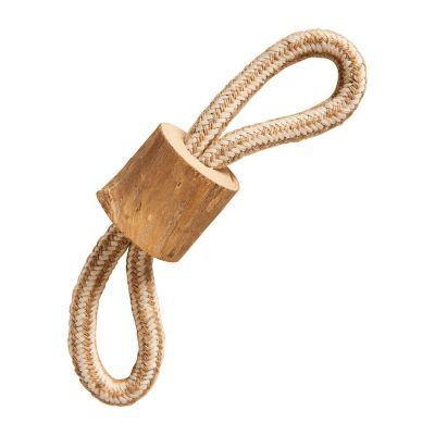 SPOT Love The Earth Coffee Wood Chew & Rope Tug Dog Toy 