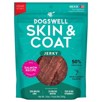Dogswell Skin and Coat Salmon Jerky Dog Treat 10oz