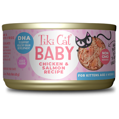 Tiki Cat Baby Kitten Chicken & Salmon Recipe Canned Cat Food