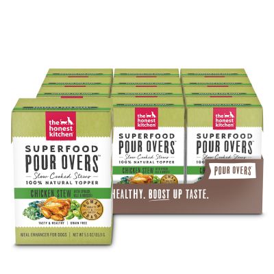 The Honest Kitchen Superfood POUR OVERS Chicken Stew Wet Dog Food Topper 12x5.5oz