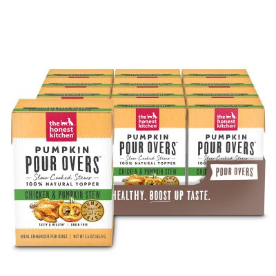 The Honest Kitchen Pumpkin POUR OVERS Chicken & Pumpkin Stew Wet Dog Food Topper 12x5.5oz