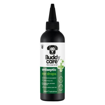 Buddycare Antiseptic Ear Drops for Dogs & Cats - 6.76 fl oz (200 ml)