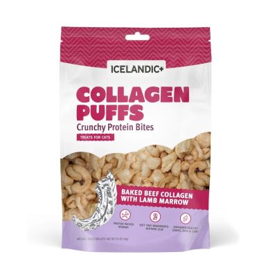 Icelandic+ Collagen Puffs Baked Beef Collagen with Lamb Marrow Crunchy Protein Bites Cat Treats 0.5oz