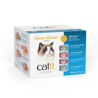 Catit Divine Shreds in Jelly Tuna Multipack Canned Cat Food - 12 x 85 g
