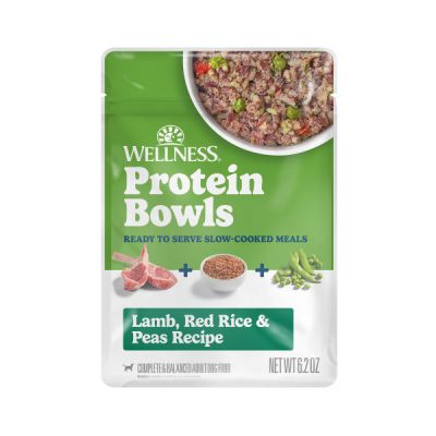 Wellness Protein Bowls Lamb, Red Rice & Peas Recipe Dog Food Pouches - 12 x 6.2oz
