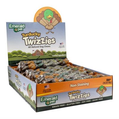 Emerald Pet Turducky Twizzies Dog Chews in Bulk Case