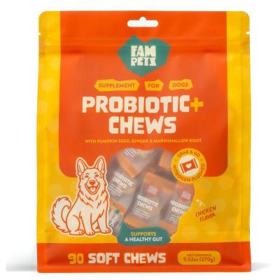 FAM PETS Probiotic+ Digestive Support Soft Chews for Dogs