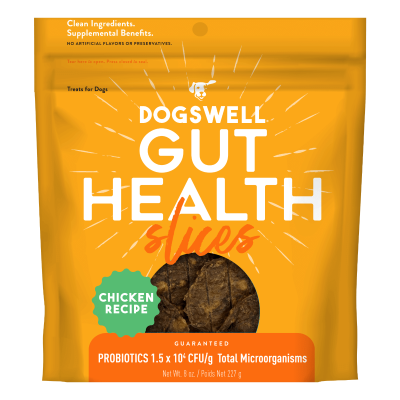 Dogswell Gut Health Chicken Slices Functional Dog Treats 8oz