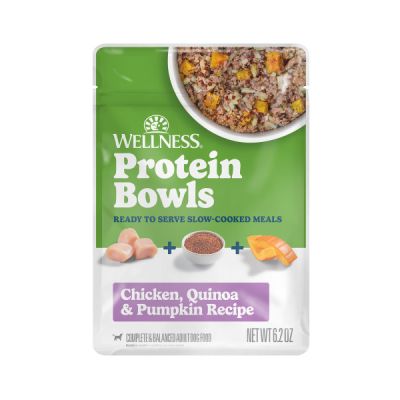 Wellness Protein Bowls Chicken, Quinoa & Pumpkin Recipe Dog Food Pouches - 12 x 6.2oz