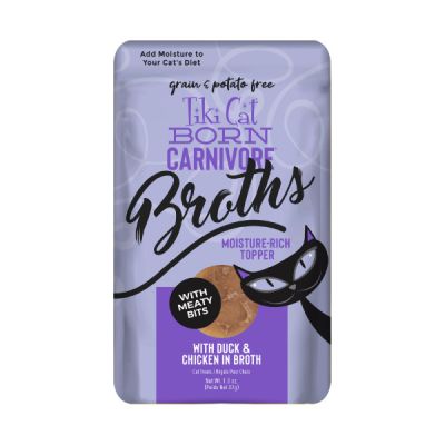 Tiki Cat Broths Grain-Free Duck & Chicken in Broth Wet Cat Food Topper - 12x1.3oz
