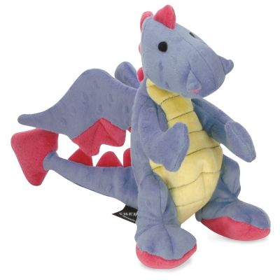 GoDog Dragons Chew Guard Plush Dog Toy - Periwinkle