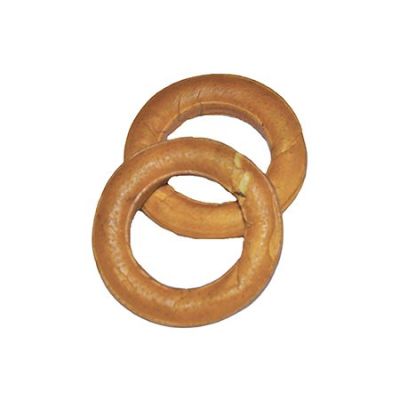 Rollover Pressed Porkhide Rings Dog Treat in Bulk Case