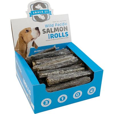 Snack 21 Salmon Skin Rolls for Dogs - 50 pieces